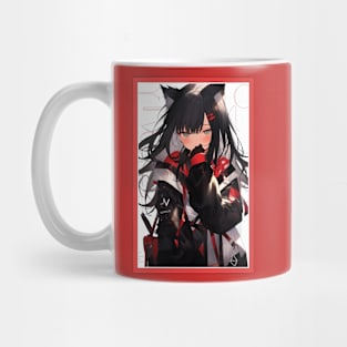 Aesthetic Anime Girl Red White Black | Quality Aesthetic Anime Design | Chibi Manga Anime Art Mug